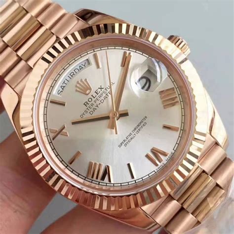 rolex rose gold mens replica|Rolex knockoff watches day date.